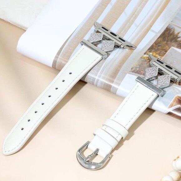 Apple Accessories - NEW White Leather Slim Apple Watch Band